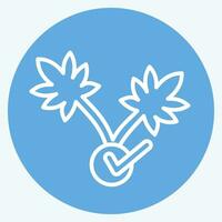 Icon Cannabis Plant. related to Cannabis symbol. blue eyes style. simple design editable. simple illustration vector