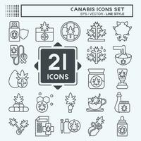 Icon Set Cannabis. related to Cannabis symbol. line style. simple design editable. simple illustration vector