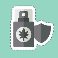 Sticker line cut Quality Product. related to Cannabis symbol. simple design editable. simple illustration vector