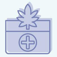 Icon Medicinal Benefits. related to Cannabis symbol. two tone style. simple design editable. simple illustration vector