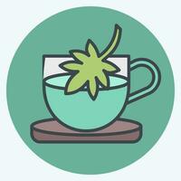 Icon Cannabis Tea. related to Cannabis symbol. color mate style. simple design editable. simple illustration vector