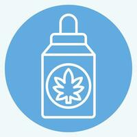 Icon Cannabidiol . related to Cannabis symbol. blue eyes style. simple design editable. simple illustration vector