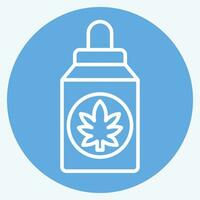 Icon Cannabidiol . related to Cannabis symbol. blue eyes style. simple design editable. simple illustration vector