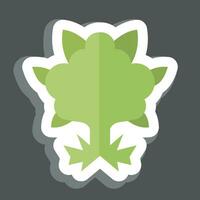 Sticker Flower. related to Cannabis symbol. simple design editable. simple illustration vector