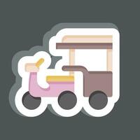 Sticker Tuk Tuk. related to Cambodia symbol. simple design editable. simple illustration vector