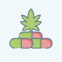 Icon CBD Capsules. related to Cannabis symbol. doodle style. simple design editable. simple illustration vector