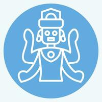 Icon Vishnu Statues. related to Cambodia symbol. blue eyes style. simple design editable. simple illustration vector