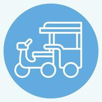 Icon Tuk Tuk. related to Cambodia symbol. blue eyes style. simple design editable. simple illustration vector