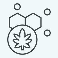 Icon Cannabol Content. related to Cannabis symbol. line style. simple design editable. simple illustration vector