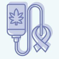 Icon Cure Cancer. related to Cannabis symbol. two tone style. simple design editable. simple illustration vector