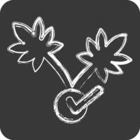 Icon Cannabis Plant. related to Cannabis symbol. chalk Style. simple design editable. simple illustration vector