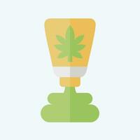 Icon CBD Cream. related to Cannabis symbol. flat style. simple design editable. simple illustration vector