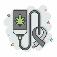 Icon Cure Cancer. related to Cannabis symbol. comic style. simple design editable. simple illustration vector