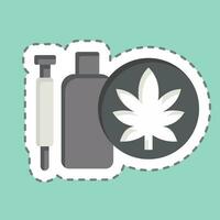 Sticker line cut Cannabinoid Drugs. related to Cannabis symbol. simple design editable. simple illustration vector