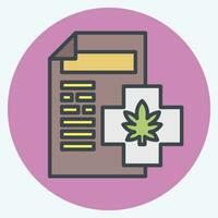 Icon Cannabis Licences. related to Cannabis symbol. color mate style. simple design editable. simple illustration vector