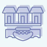 Icon Tonle Sap. related to Cambodia symbol. two tone style. simple design editable. simple illustration vector