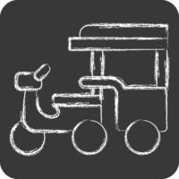 Icon Tuk Tuk. related to Cambodia symbol. chalk Style. simple design editable. simple illustration vector