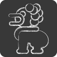 Icon Lion Statues. related to Cambodia symbol. chalk Style. simple design editable. simple illustration vector