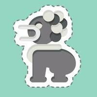 Sticker line cut Lion Statues. related to Cambodia symbol. simple design editable. simple illustration vector