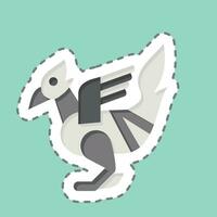 Sticker line cut Bird Statues. related to Cambodia symbol. simple design editable. simple illustration vector