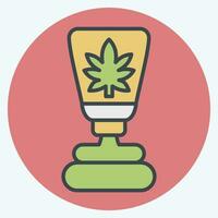 Icon CBD Cream. related to Cannabis symbol. color mate style. simple design editable. simple illustration vector