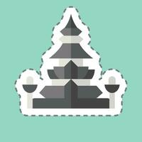 Sticker line cut King Norodom Stupa. related to Cambodia symbol. simple design editable. simple illustration vector