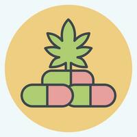 Icon CBD Capsules. related to Cannabis symbol. color mate style. simple design editable. simple illustration vector