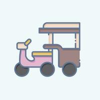 Icon Tuk Tuk. related to Cambodia symbol. doodle style. simple design editable. simple illustration vector