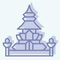 Icon King Norodom Stupa. related to Cambodia symbol. two tone style. simple design editable. simple illustration vector