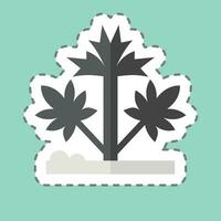 Sticker line cut Hemp. related to Cannabis symbol. simple design editable. simple illustration vector