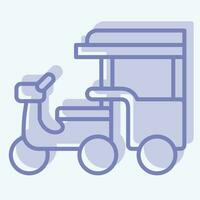 Icon Tuk Tuk. related to Cambodia symbol. two tone style. simple design editable. simple illustration vector