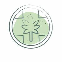 Icon Label Cannabis Products. related to Cannabis symbol. Color Spot Style. simple design editable. simple illustration vector