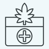 Icon Medicinal Benefits. related to Cannabis symbol. line style. simple design editable. simple illustration vector