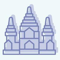 Icon Angkor Wat. related to Cambodia symbol. two tone style. simple design editable. simple illustration vector