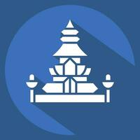 Icon King Norodom Stupa. related to Cambodia symbol. long shadow style. simple design editable. simple illustration vector