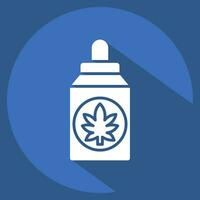 Icon Cannabidiol. related to Cannabis symbol. long shadow style. simple design editable. simple illustration vector