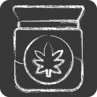 Icon CBD Guideline. related to Cannabis symbol. chalk Style. simple design editable. simple illustration vector