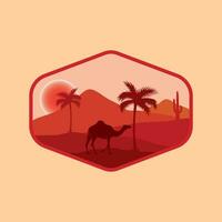 Desierto vector ilustración logo diseño