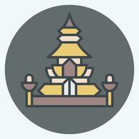 Icon King Norodom Stupa. related to Cambodia symbol. color mate style. simple design editable. simple illustration vector
