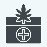 Icon Medicinal Benefits. related to Cannabis symbol. glyph style. simple design editable. simple illustration vector