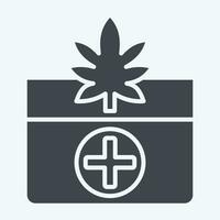 Icon Medicinal Benefits. related to Cannabis symbol. glyph style. simple design editable. simple illustration vector