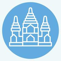 Icon Angkor Wat. related to Cambodia symbol. blue eyes style. simple design editable. simple illustration vector