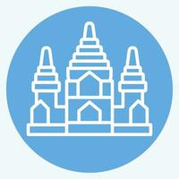 Icon Angkor Wat. related to Cambodia symbol. blue eyes style. simple design editable. simple illustration vector