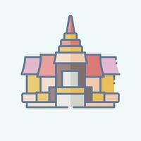 Icon Pagoda. related to Cambodia symbol. doodle style. simple design editable. simple illustration vector