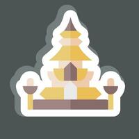 Sticker King Norodom Stupa. related to Cambodia symbol. simple design editable. simple illustration vector