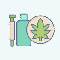 icono cannabinoide drogas relacionado a canabis símbolo. garabatear estilo. sencillo diseño editable. sencillo ilustración vector