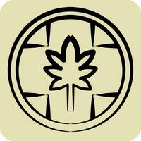 Icon Label Cannabis Products. related to Cannabis symbol. hand drawn style. simple design editable. simple illustration vector