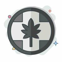 Icon Label Cannabis Products. related to Cannabis symbol. comic style. simple design editable. simple illustration vector