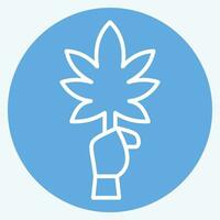 Icon Cannabis. related to Cannabis symbol. blue eyes style. simple design editable. simple illustration vector