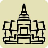 Icon Pagoda. related to Cambodia symbol. hand drawn style. simple design editable. simple illustration vector